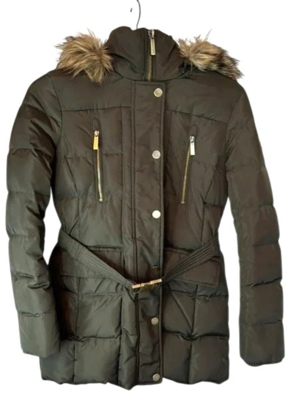 Like new! MSRP $250 Beautiful Warm Michael Kors Dark Green Coat Sz PM